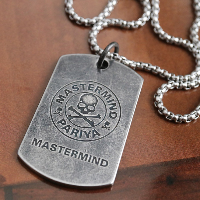 노이드비 남성용 써지컬스틸 엔틱 군번줄 해적해골 목걸이