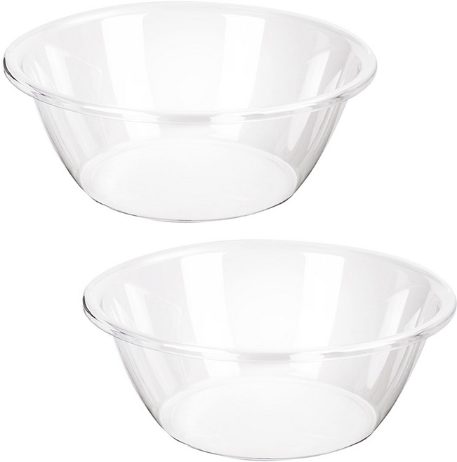 모나코올리브 클리어 라운드 대야 대형, 투명, 2개