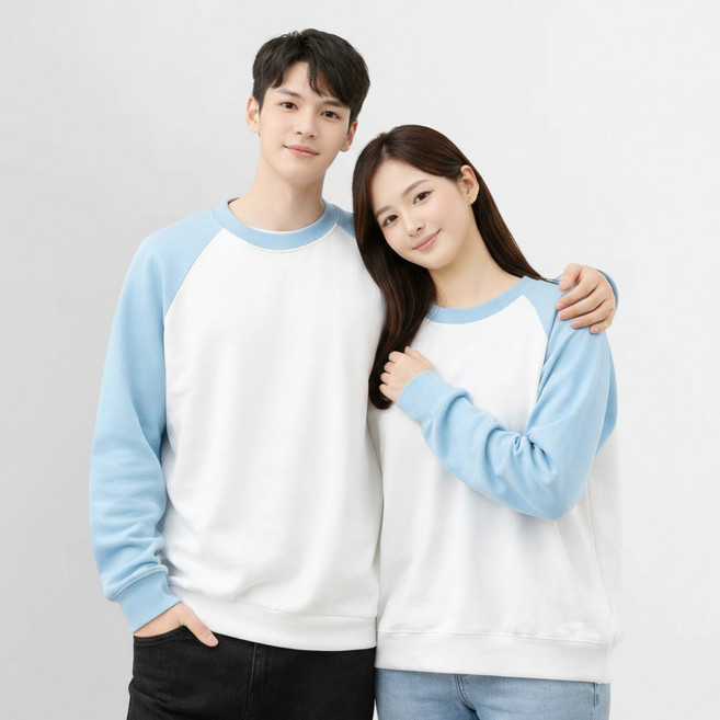 언헤브 남녀공용 투톤 나그랑 맨투맨