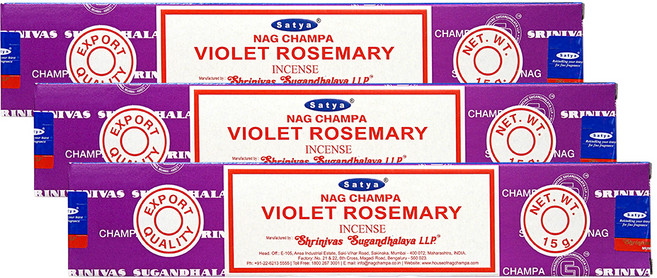 나그참파코리아 인센스 스틱 15g x 3p, 바이올렛 로즈메리