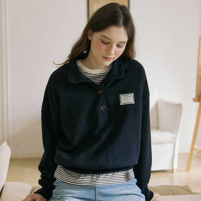 아워호프 여성용 호프 버튼다운 스웨트셔츠