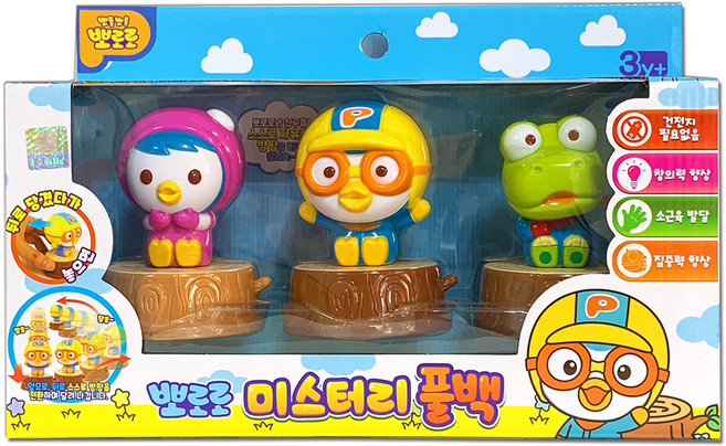Pororo 淘氣小企鵝 迴力車3件組, Pororo+小龍+貝蒂, 1組