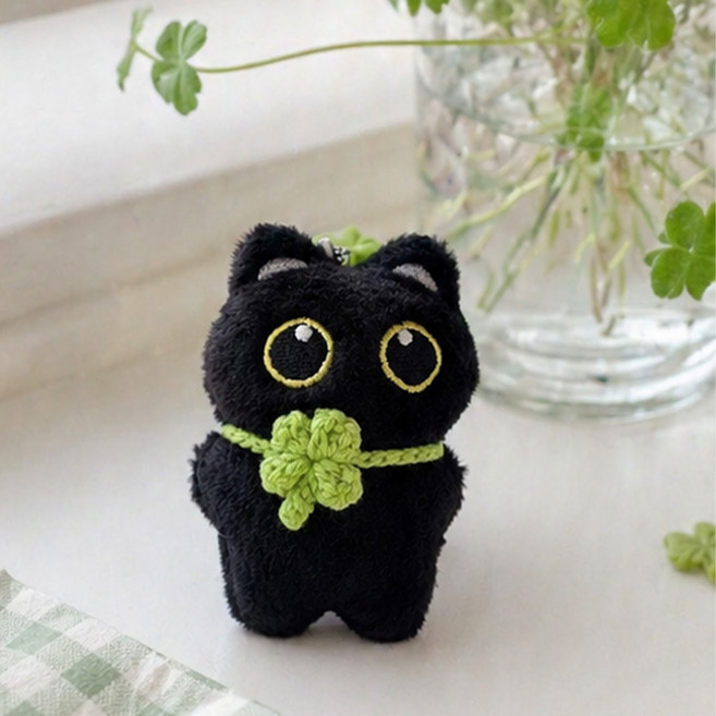 다다랜드 네잎클로버 행운 깜냥키링, 혼합색상, 1개, 9cm