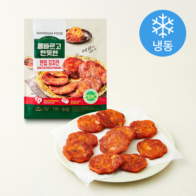 올바르고 반듯한 한입 김치전 (냉동), 1kg, 1개