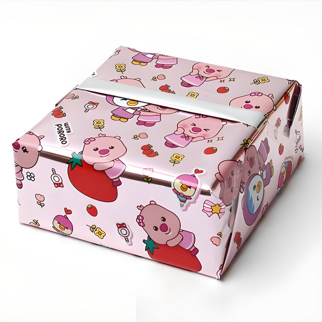 POPO FANCY 亮面包裝紙捲 53cm x 12m, 1個, 粉色的