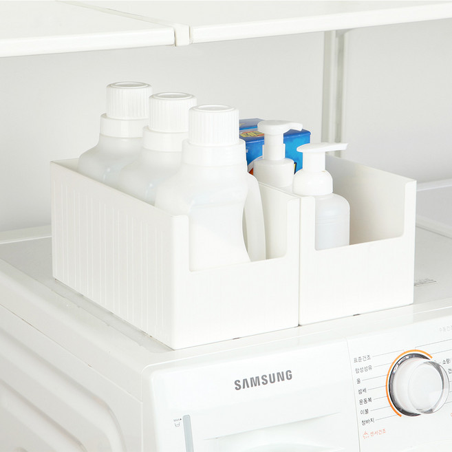 가쯔 국내 제조 다용도 팬트리 수납 정리함, 화이트, 2개