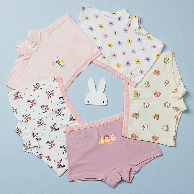 이티엑스저스트 스콕스 여아용 학생 사각 드로즈 팬티 5종 세트