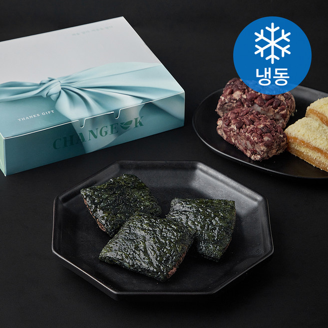 창억 어린쑥 밥알 팥앙금인절미 50g x 4입 + 호박인절미 50g x 2입 + 통팥찰떡 50g x 2입 선물세트 + 쇼핑백 (냉동), 1세트