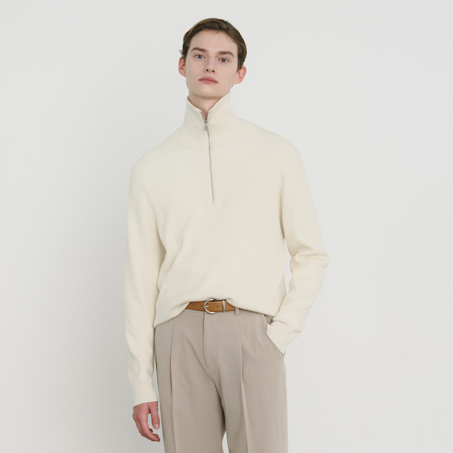 Mind Bridge 男款簡約半拉鍊式長袖針織衫 MXKT2106