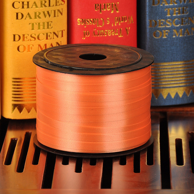 마켓피아 다용도 포장 리본 선물 장식 작업노끈 0.5cm x 90m, 오렌지, 2개