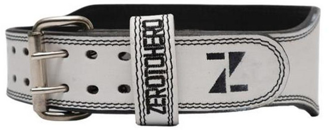ZERO TO HERO 高級皮革舉重腰帶, 白色, 1個
