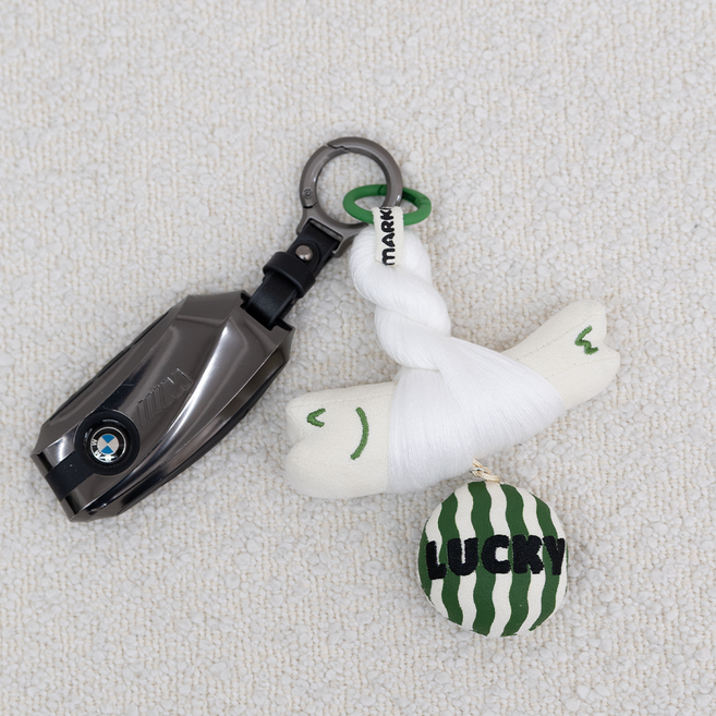 마켓유니버스 액막이 뭉태 럭키 인형 키링, 그린, 1개