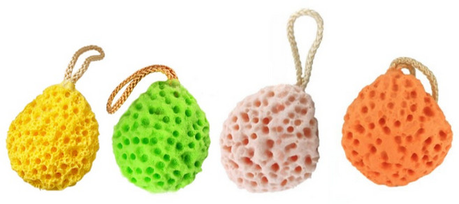 치즈스펀지 샤워볼 세트, 옐로우 + 그린 + 핑크 + 오렌지, 4개입, 1세트