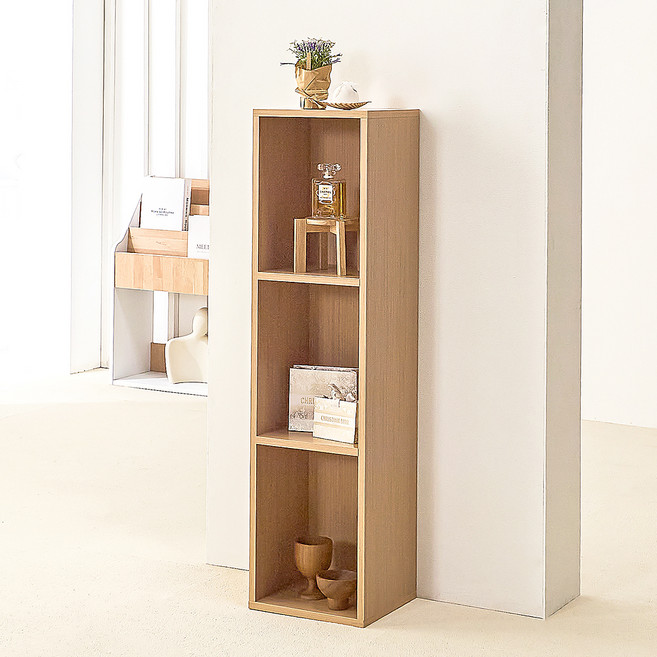 양지가구 공간박스 슬림 책장, 원색, 3단