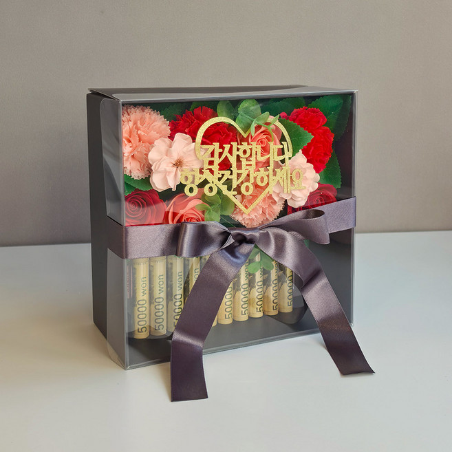 아스파시아 로미아 카네이션 용돈 롤박스, 레드, 1개