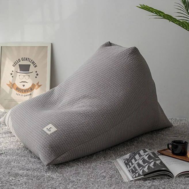 스누즈 피그먼트 코지 빈백 쿠션커버 + 충전재, 그레이 - 쿠팡