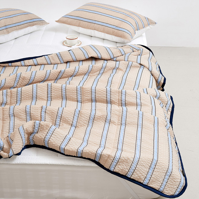 심플럭스 국산 코지 스트라이프 시원사커 여름이불세트