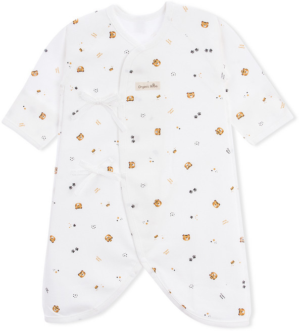 오가닉붐 유아용 흑범띠해 호랭이 배냇가운 사계절