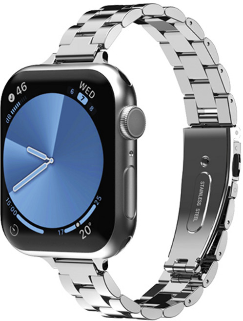 신지모루 스마트 워치 슬림 메탈 스트랩 밴드, 실버, 1개