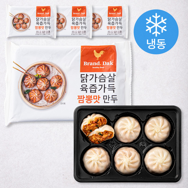 브랜드닭 닭가슴살 짬뽕맛 만두 (냉동), 168g, 4팩