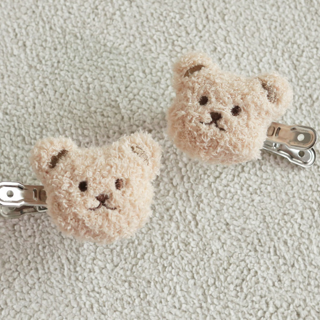 데코토닉 보들보들 곰돌이 커튼집게 2종 8 x 6 cm, 베이지, 1개