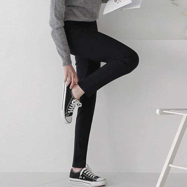 패션풀 여성용 스탠 일자 기모 스판 팬츠 29005