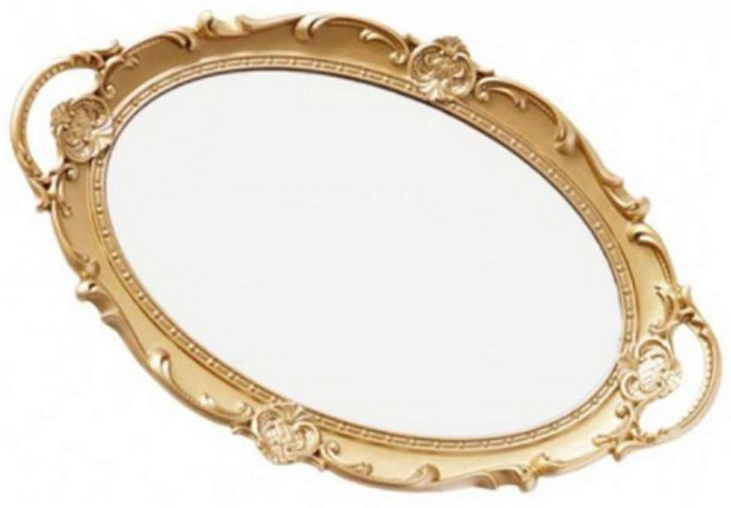 빈티지 미러 레트로 카페 트레이, 골드