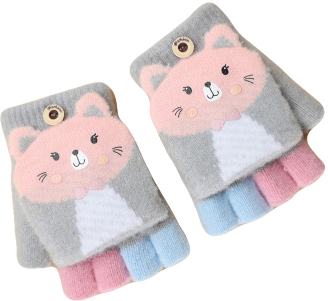 키즈트리 아동용 고양이 반 장갑 ST-088