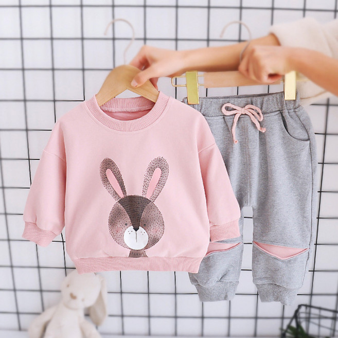 조이멀티 아동용 토끼랑 상하복 조거팬츠 세트