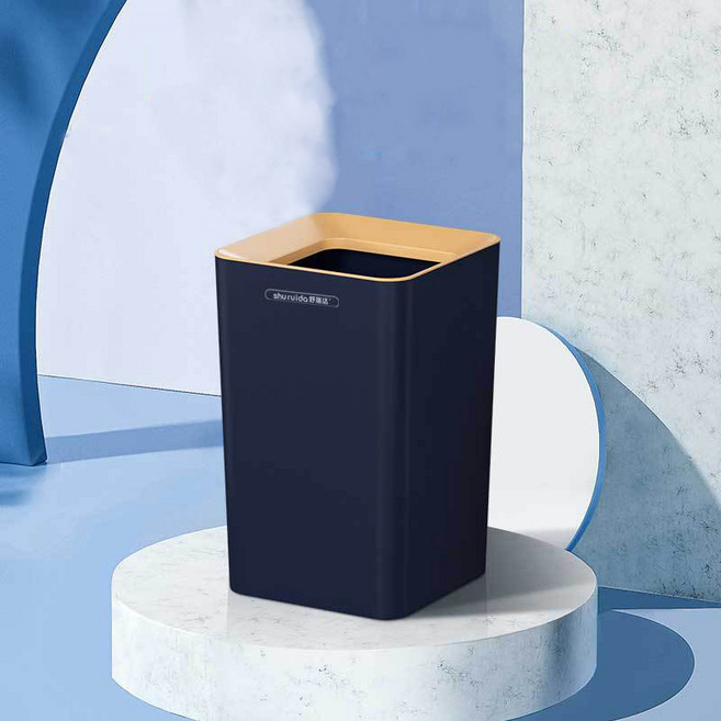 피어니스트 비닐커버 오픈형 깔끔한 사각 휴지통, 네이비