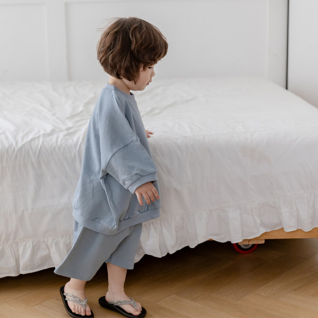 예루예나 아동용 통기성 오버핏 여름 편한 데일리 상하복 세트