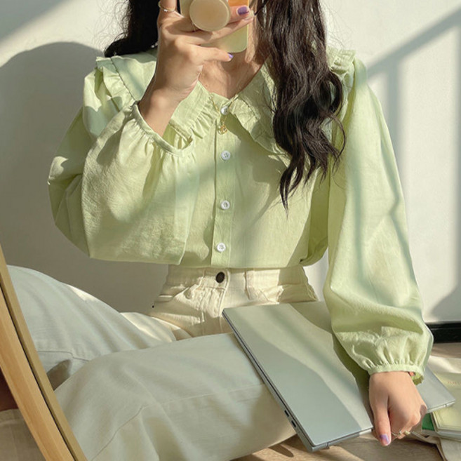 아이캔심플 여성용 아이캔심플 봄 데일리 프레시 소프트 컬러 셔츠