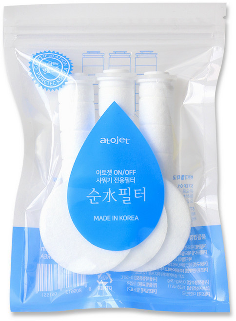아토젯 온오프 샤워기용 리필필터 팩 바디 3개 + 헤드 3개, 1개, 무향