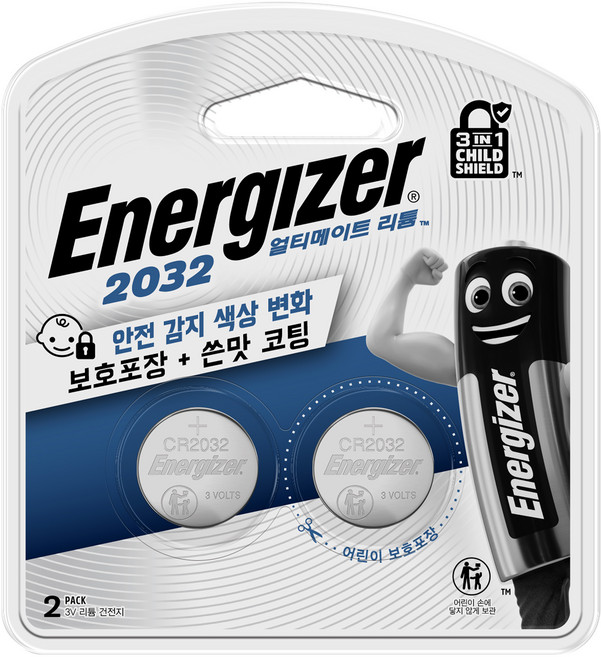 에너자이저 얼티메이트 리튬 코인건전지 ULC2032, 2개입, 1개