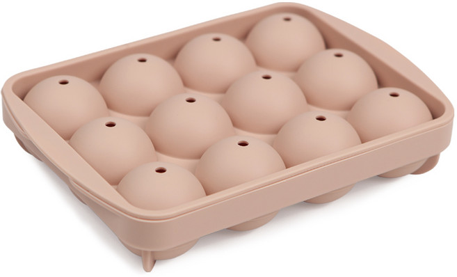 인콕 실리콘 원형 얼음틀 12구, 핑크, 1개