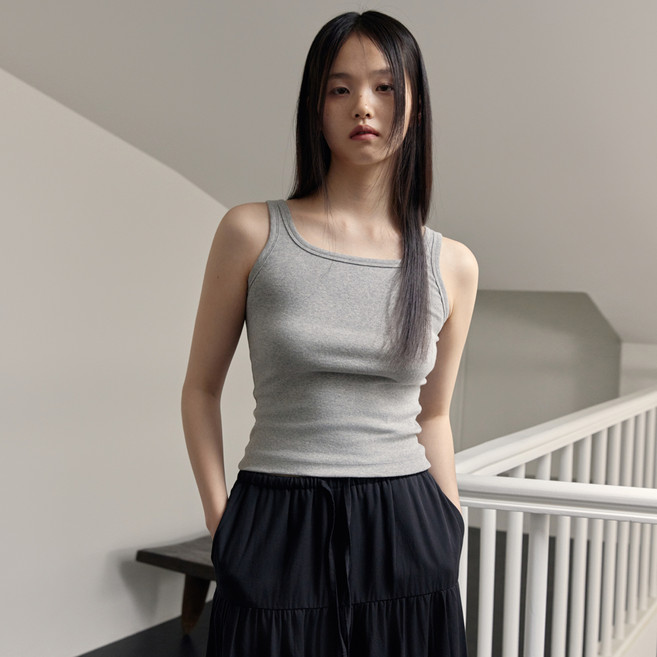 38COMEONCOMMON 女款方領羅紋無袖