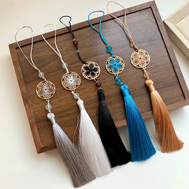 스타일플래닛 진홍 꽃 무늬 한복 노리개 키링 5종 세트