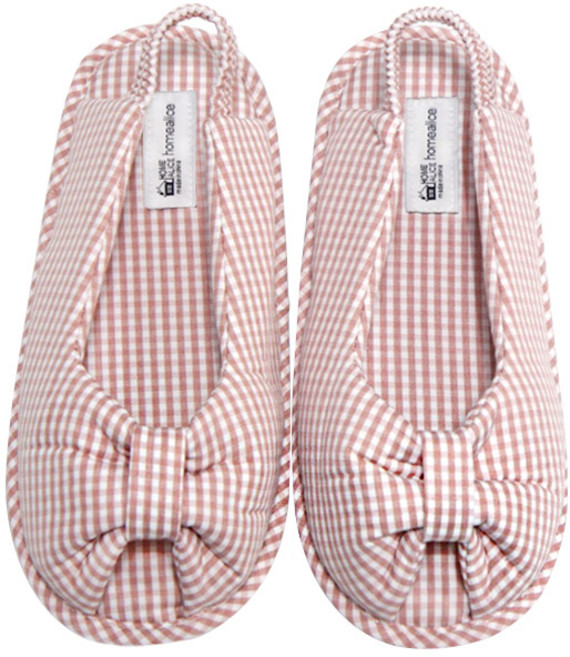 홈앨리스 체크 앞트임 덧신, 핑크, 1개