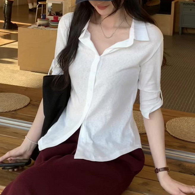 LUNA GIRL 女款 Charles Purer 修身襯衫 L26SPST012722