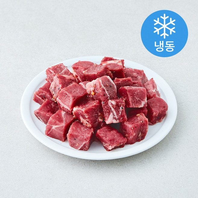 명장의 맛 시즈닝 양큐브 스테이크 (냉동), 1개, 200g
