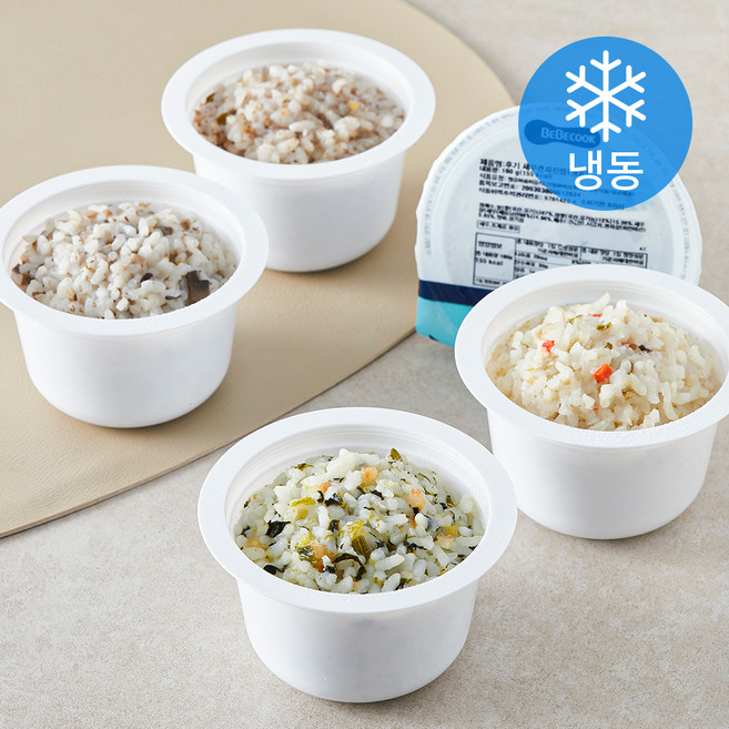 베베쿡 후기 11~12개월 예비 이유식 진밥 180g x 4종 A세트 (냉동), 720g, 1세트