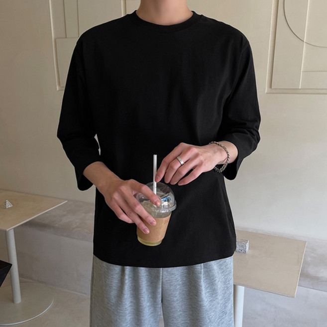 jogunshop 男士透氣基本款圓領七分袖T恤 T7332