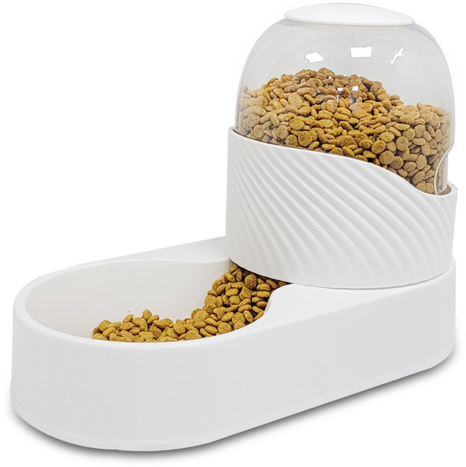 모나지오 반려동물 클린 반자동 급식기, 화이트, 1개