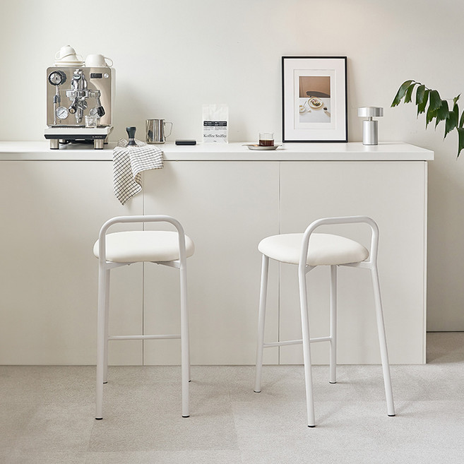 메종드꼼마 멜로우바 스툴 홈바의자 세트, 파우더화이트, 2개