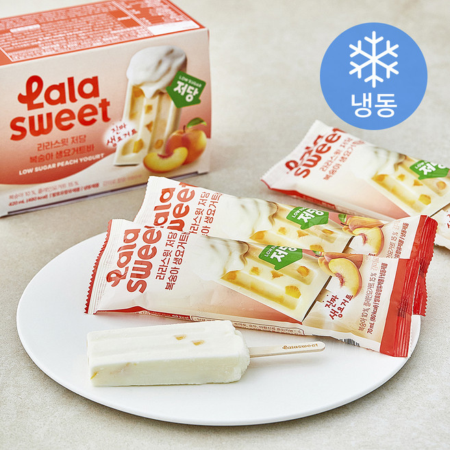 라라스윗 저당 복숭아 생요거트바 (냉동), 1개, 6개입, 70ml
