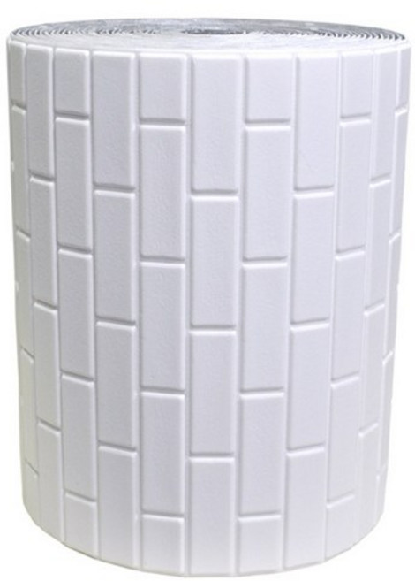 데코리아 간편한 접착식 보온 모노 타일 단열 폼블럭 66cm x 2.5m, 화이트, 1개