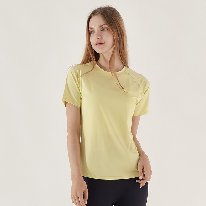 녹족 여성용 마일드 요가 필라테스 반팔 티셔츠