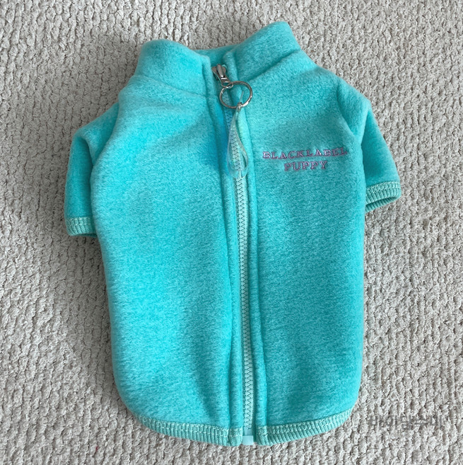 바이담수미 강아지 마카롱 후리스 집업, 민트, 1개