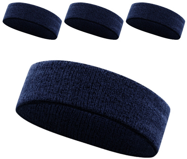 에이빅스포츠 땀흡수 퍼포먼스 헤어밴드, 네이비, 4개