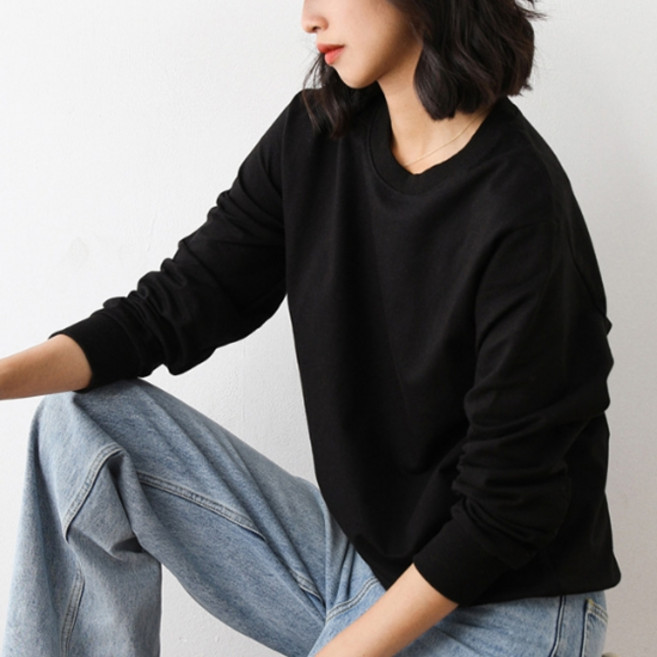 데이소이 여성용 오버핏 무지 맨투맨